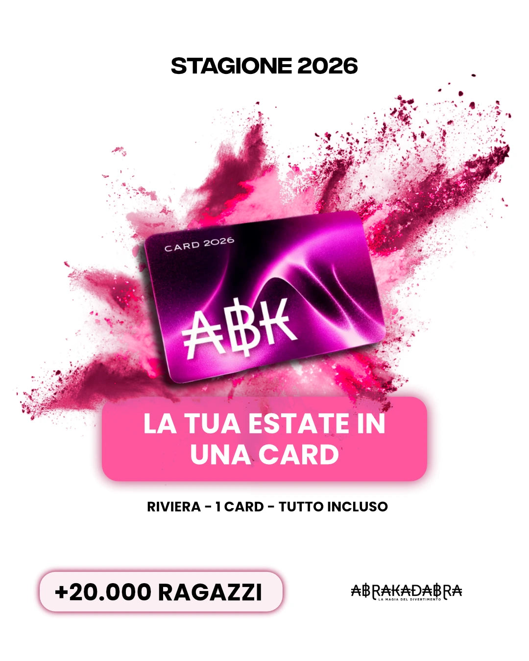 ABK Card 2026 — La tua estate in Riviera Solo card