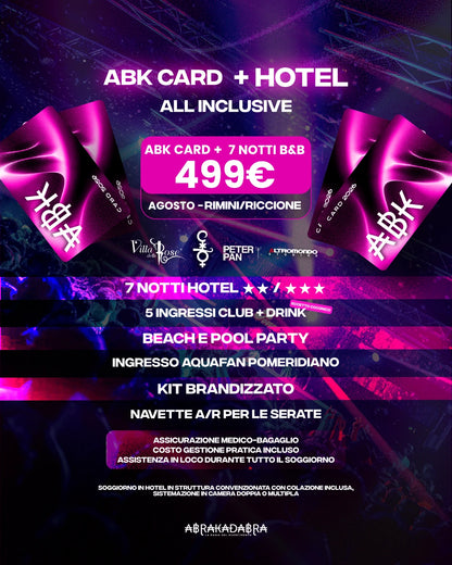 ABK Card 2026 — L'estate inizia adesso Card + Hotel Agosto 7 notti